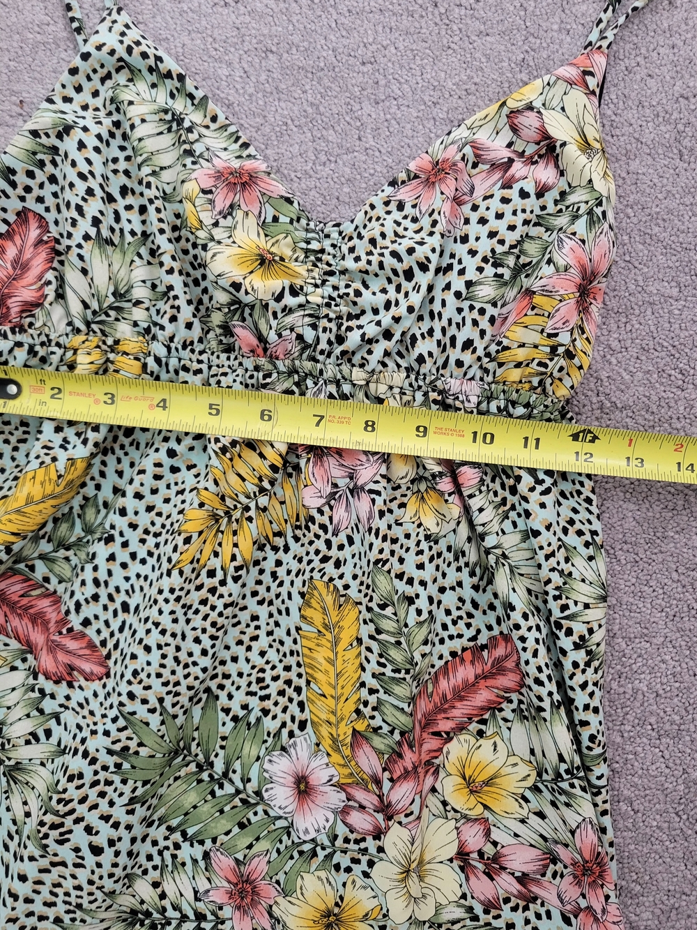 Velvet Torch Los Angeles Tropical Floral Animal Print Mini Dress Size L (Fits M) - Picture 9 of 9